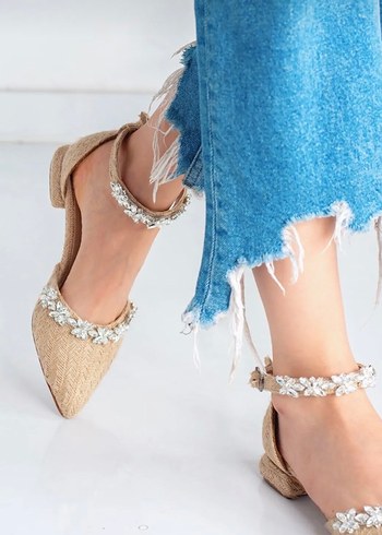 Bej Desenli Espadril Kadın Ayakkabı - Görsel 6