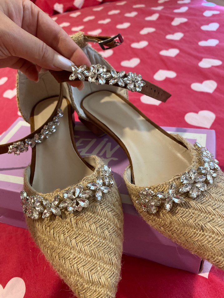 Bej Desenli Espadril Kadın Ayakkabı - Görsel 2