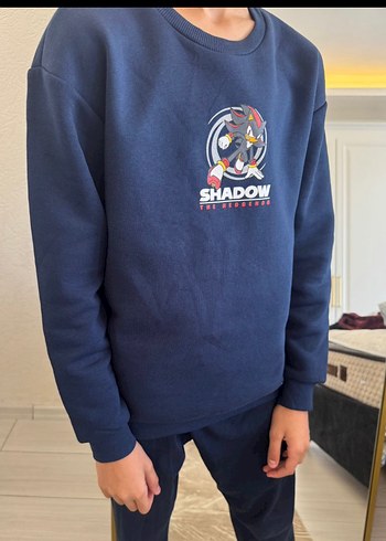 LC Waikiki Mavi Erkek Çocuk Shadow Baskılı Eşofman Takımı