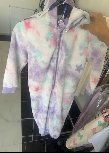 8 Yaş Beden Kız Çocuk Mor Tie-Dye Polar Uyku Tulumu