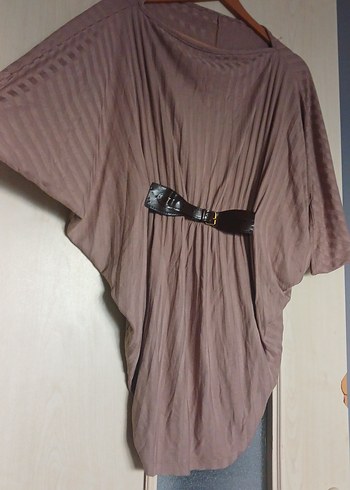 Kuşaklı Bej Hamile Tunik - Görsel 2