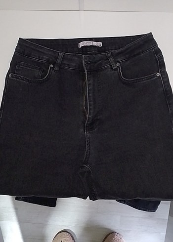 Kadın Siyah Denim Normal Kesim Jean - Görsel 2