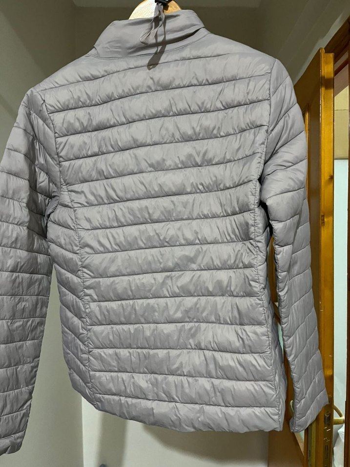 Gri Fermuarlı Kadın Kışlık Mont - Görsel 2