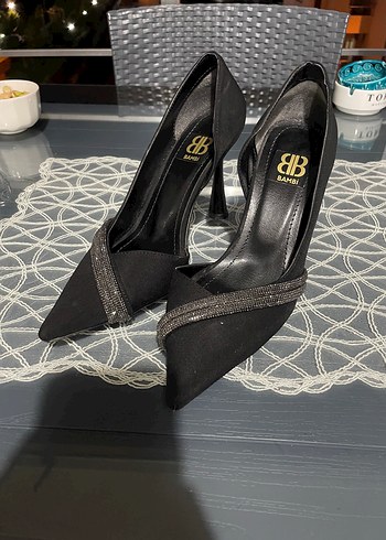 Siyah Yılan Desenli Stiletto Topuklu Kadın Ayakkabı