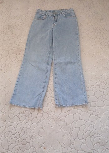 Kadın Mavi Midi Denim Pantolon