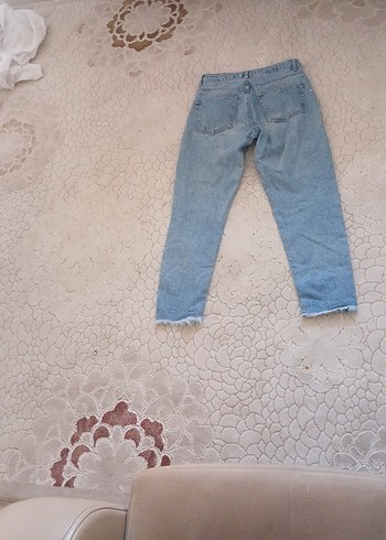 32 Beden mavi Renk Mavi Bol Kesim Midi Denim Kadın Jean
