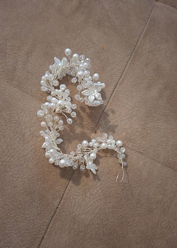 Beyaz Boncuklu Bohem Saç Aksesuarı - Görsel 3