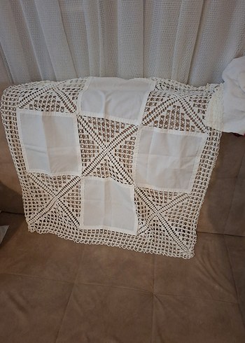 İşlemeli Bohem Beyaz Masa Örtüsü - Görsel 2