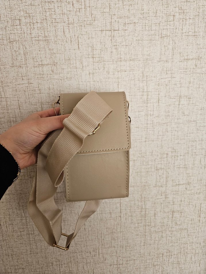 Beyaz Deri Kadın Bel Çantası - Görsel 2