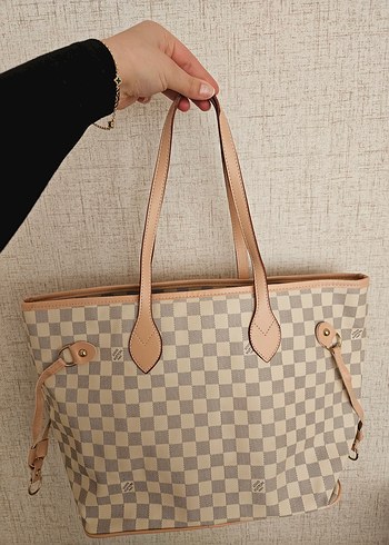 Bej Kareli Deri Kadın Çanta - Görsel 2