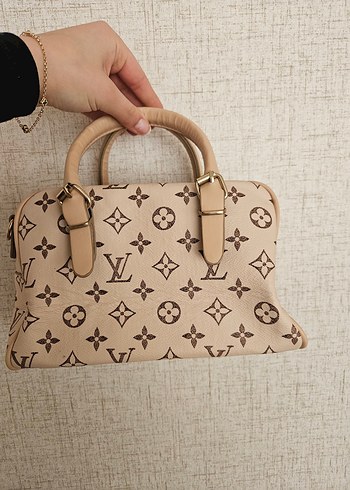 Bej Baskılı Deri Kadın Çanta - Görsel 2