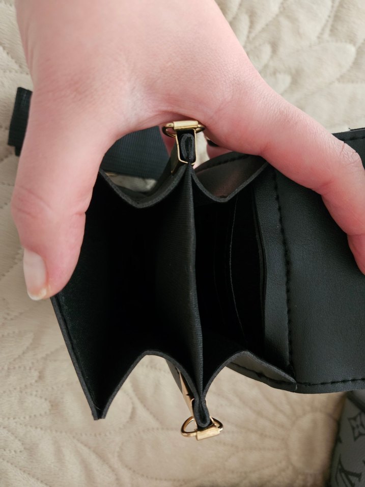 Siyah Deri Tokalı Kadın Çanta Seti - Görsel 2