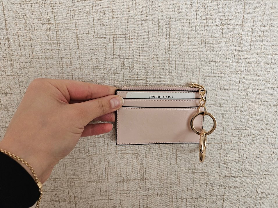 Bej Parlak Zincir Detaylı Kadın Cüzdan - Görsel 3