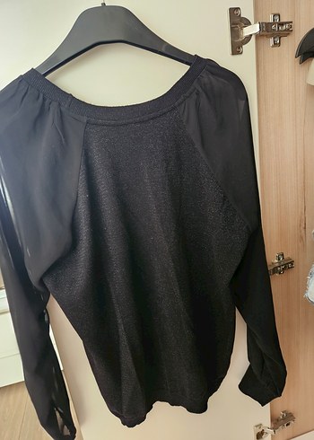 Siyah Uzun Kollu Örgü Bluz - Görsel 4