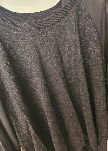 Siyah Uzun Kollu Örgü Bluz - Görsel 3