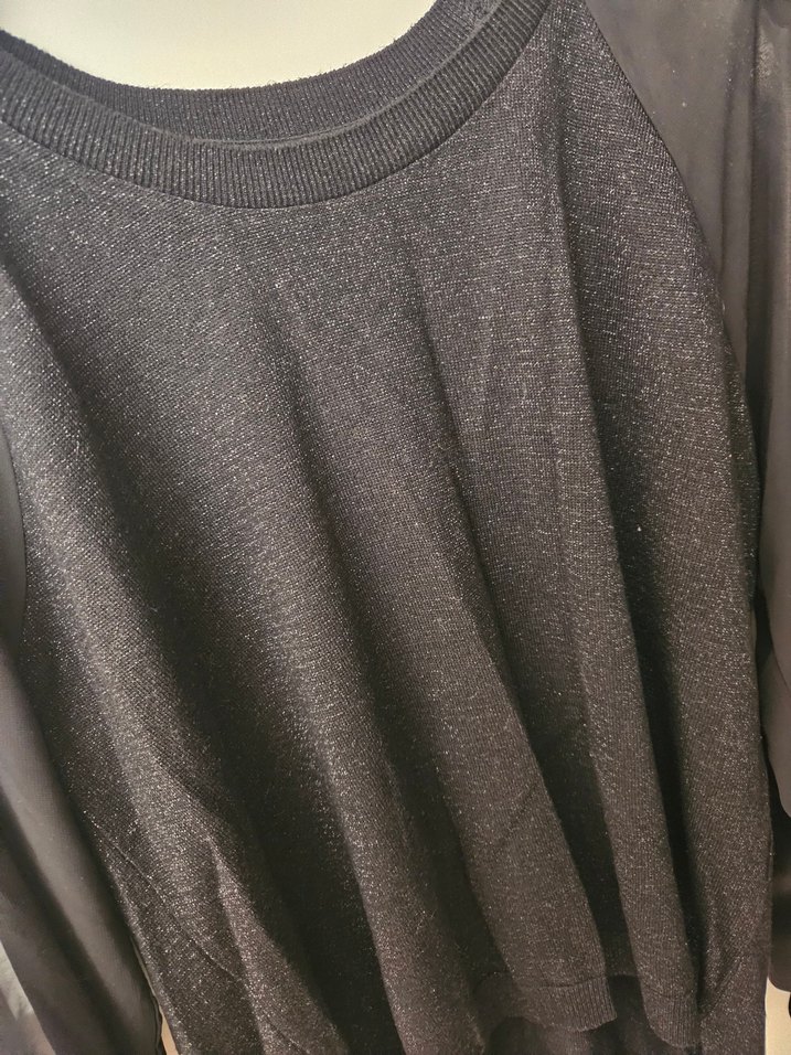 Siyah Uzun Kollu Örgü Bluz - Görsel 3