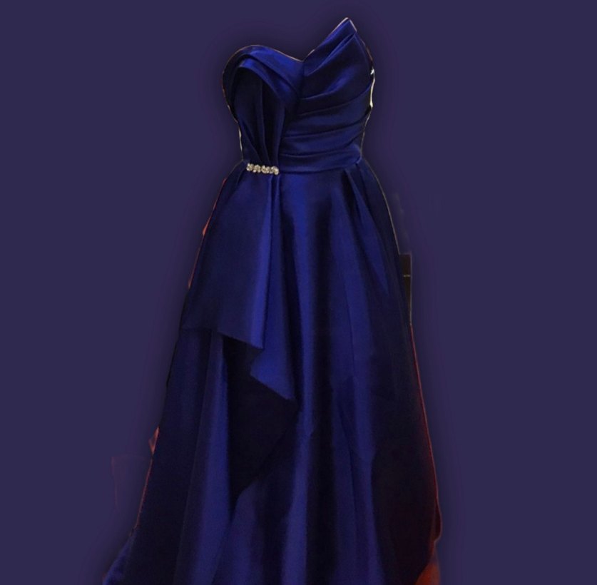 Mavi Drapeli Uzun Abiye Elbise - Görsel 2