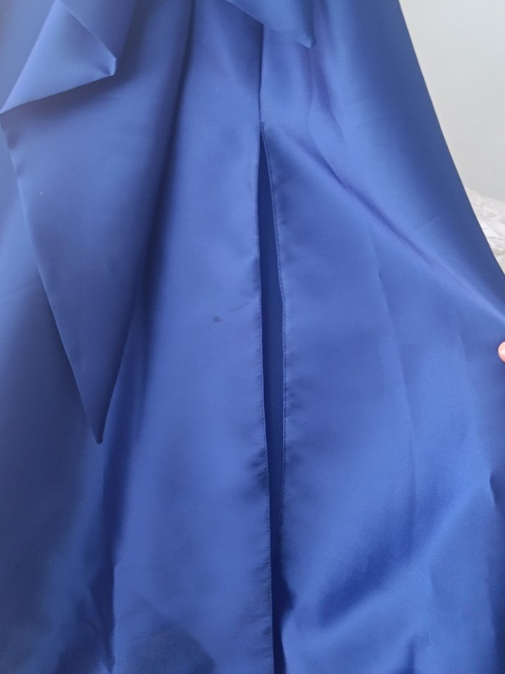 Mavi Drapeli Uzun Abiye Elbise - Görsel 4