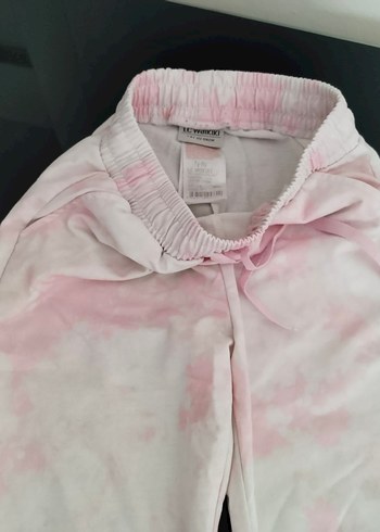 LC Waikiki Pembe Bağlama Desenli Kız Pantolonu