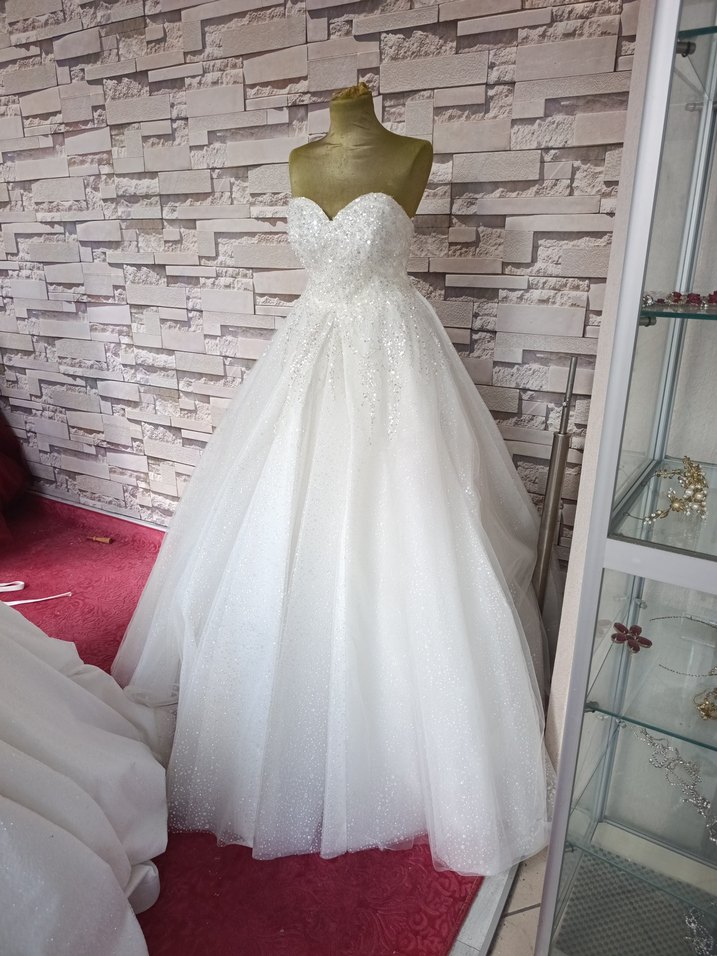 simli işlemeli gelinlik - Görsel 2