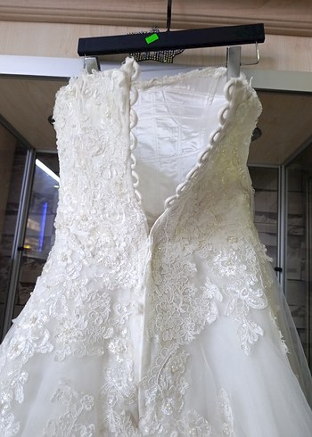 Straplez Midi Beyaz A-Line Gelinlik After - Görsel 4