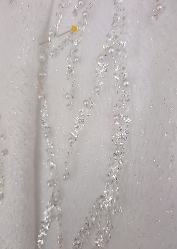 Parlak Beyaz Straplez Prenses Gelinlik - Görsel 3