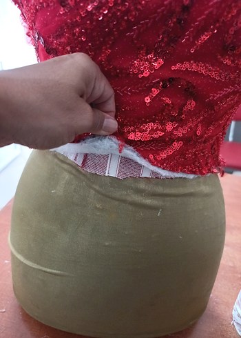 Kırmızı İşlemeli Straplez Mini Büstiyer - Görsel 4