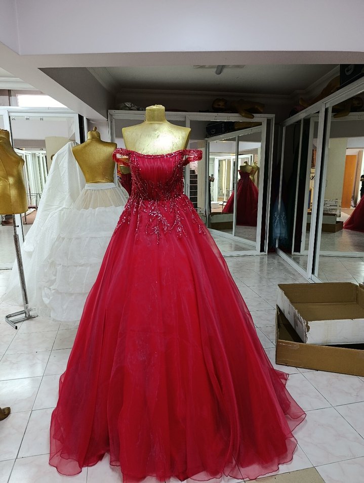 İşlemeli Kırmızı kinalik nişanlık - Görsel 4