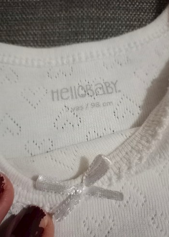 HELLO BABY Bebek Kız Kısa Kollu Beyaz Body 3YAŞ - Görsel 2