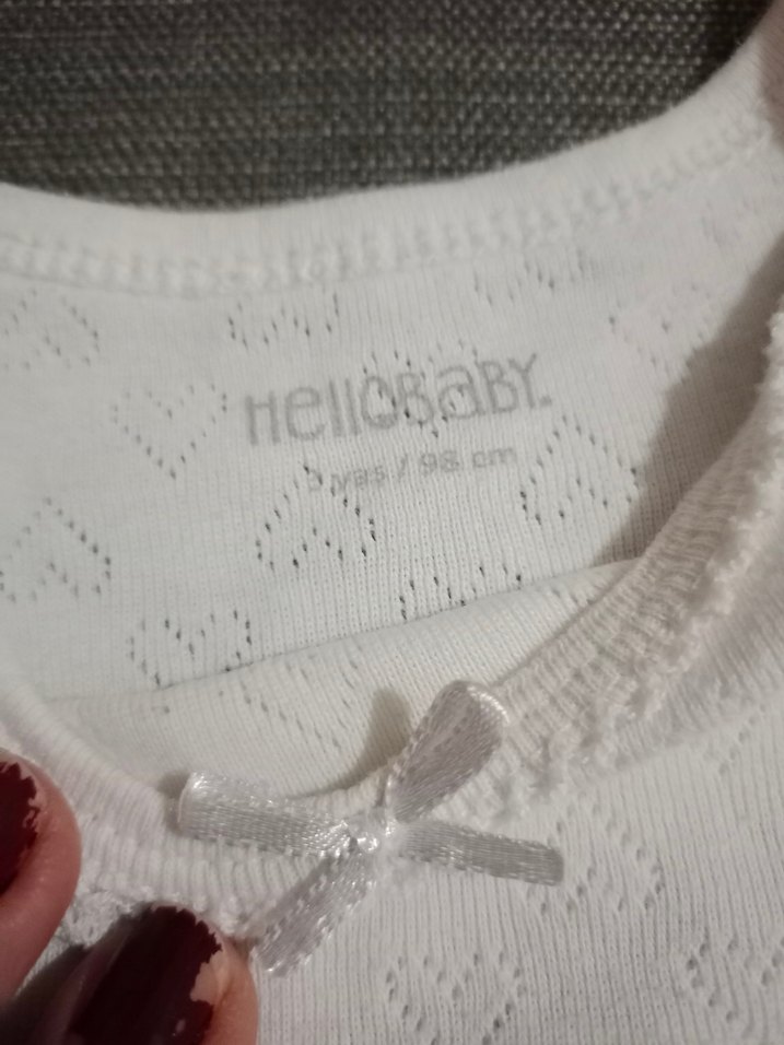 HELLO BABY Bebek Kız Kısa Kollu Beyaz Body 3YAŞ - Görsel 2