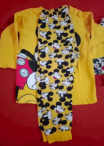 Renkli Mickey Mouse Pamuklu Çocuk Pijamaları 3/4 - Görsel 4
