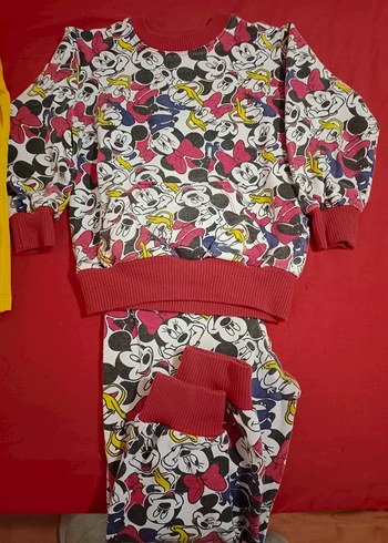 Renkli Mickey Mouse Pamuklu Çocuk Pijamaları 3/4 - Görsel 2