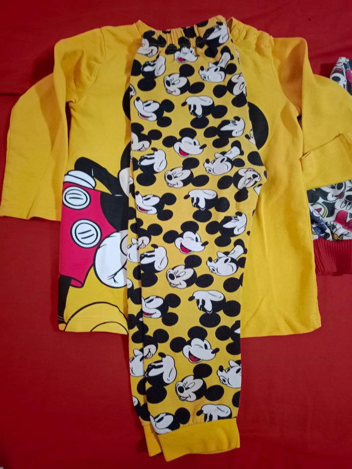 Renkli Mickey Mouse Pamuklu Çocuk Pijamaları 3/4 - Görsel 4