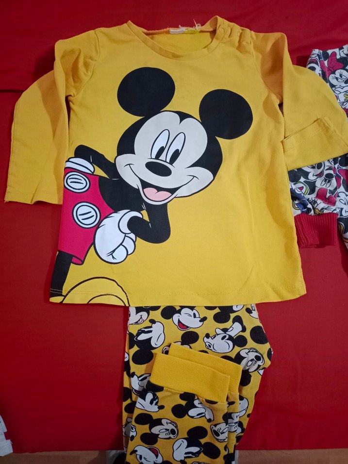 Renkli Mickey Mouse Pamuklu Çocuk Pijamaları 3/4 - Görsel 3