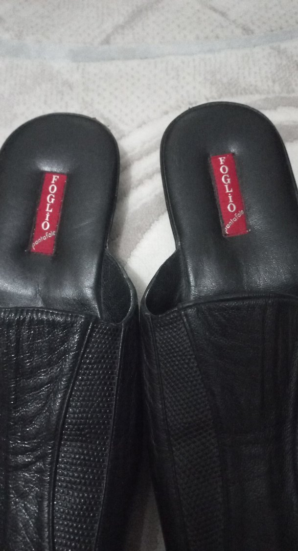 Siyah deri Erkek Ev Terliği - Görsel 2