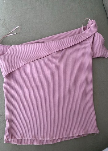 Pembe Pilili Strappy Kadın Bluz