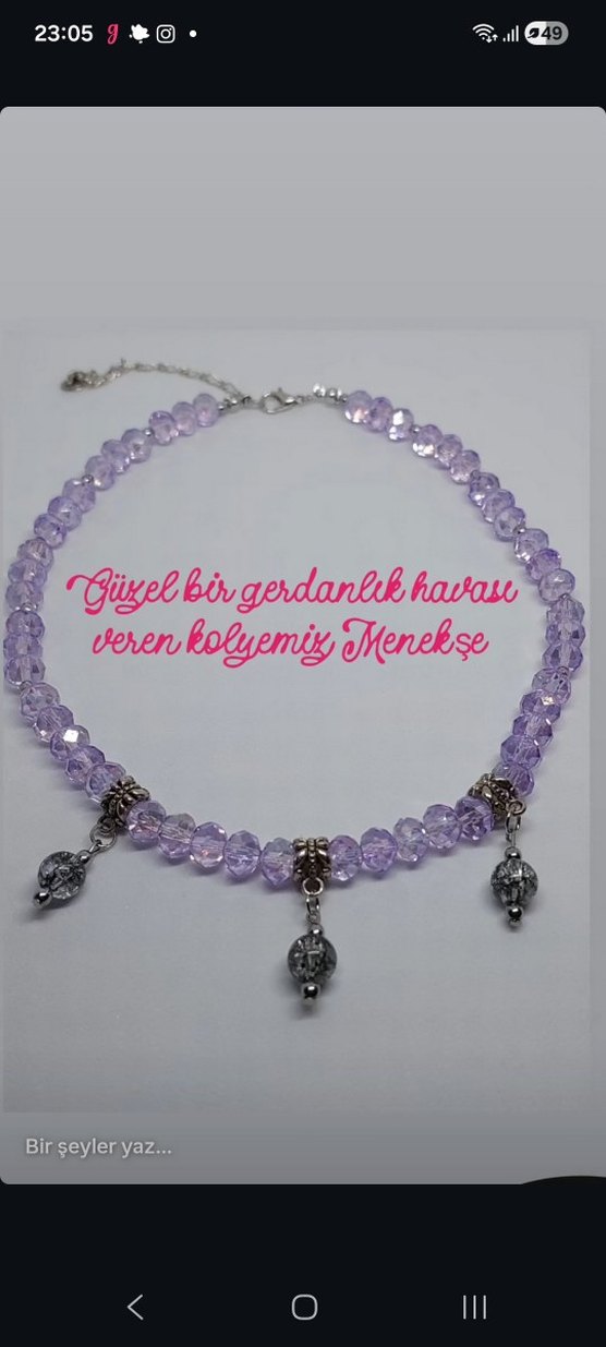Menekşe Kolye - Görsel 2