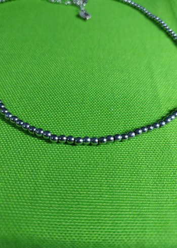 Gri Hematit Boncuklu Midi Kolye - Görsel 3