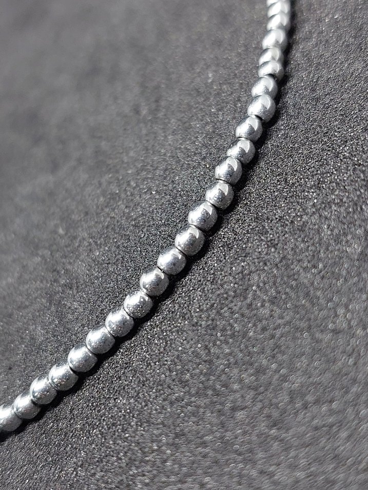 Gri Hematit Boncuklu Midi Kolye - Görsel 2
