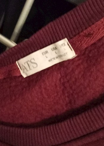 l Beden Bordo İşlemeli Fiyonk Detaylı Kadın Sweatshirt