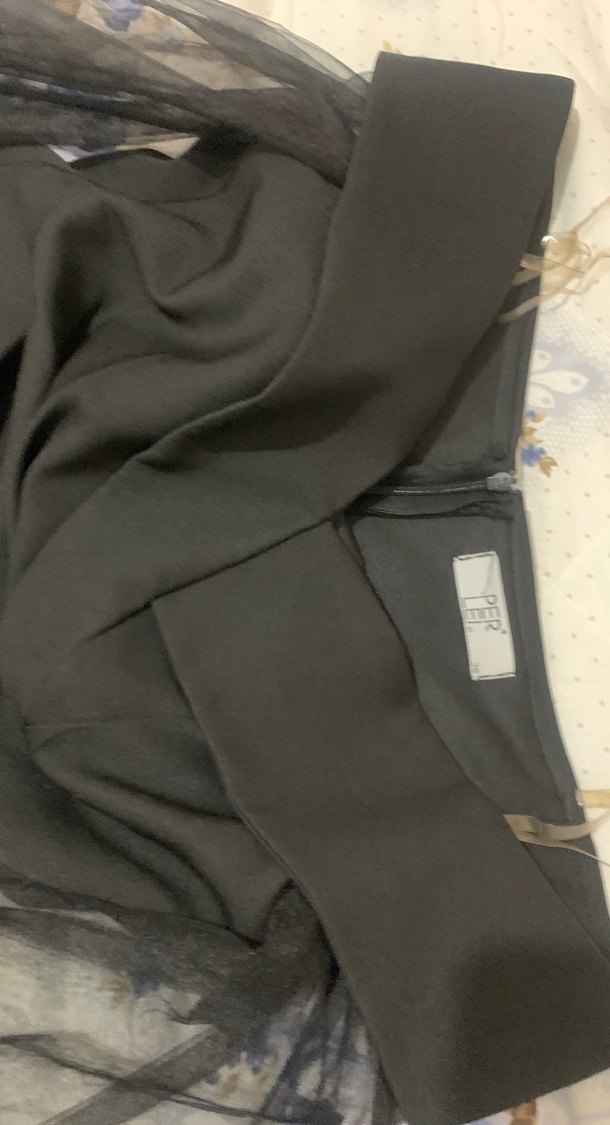 Siyah Drapeli Uzun Kollu Kadın Elbise - Görsel 4