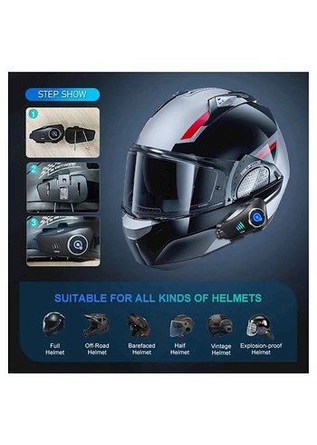 Q28 Kameralı İntercom 32GB SD Kartlı  Motorsiklet kask kulaklık - Görsel 6