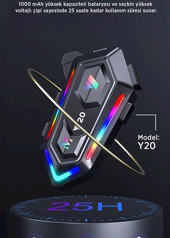 Y20 İntercom Motosiklet Kask Kulaklığı - Görsel 7