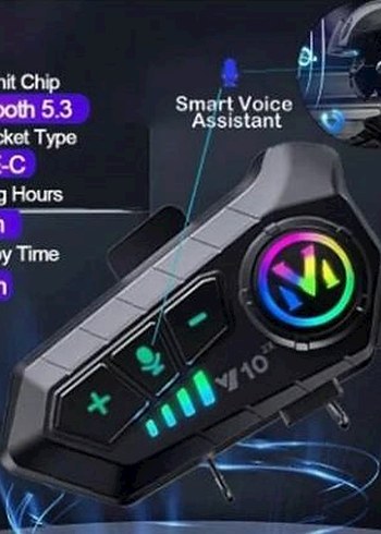 Kask Kulaklık Intercom Rgb Işıklı Motosiklet Y10 Otomotik Cevap - Görsel 5