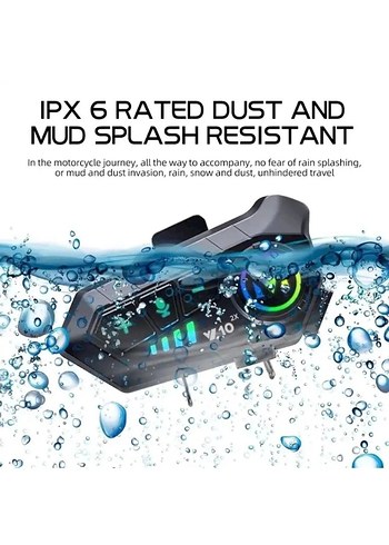 Kask Kulaklık Intercom Rgb Işıklı Motosiklet Y10 Otomotik Cevap - Görsel 4