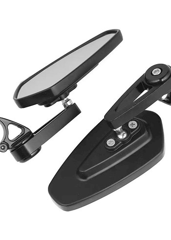 Motosiklet Gidon Ayna Seti siyah Tüm Motorlara Uyumlu - Görsel 4