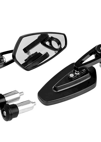 Motosiklet Gidon Ayna Seti siyah Tüm Motorlara Uyumlu - Görsel 3