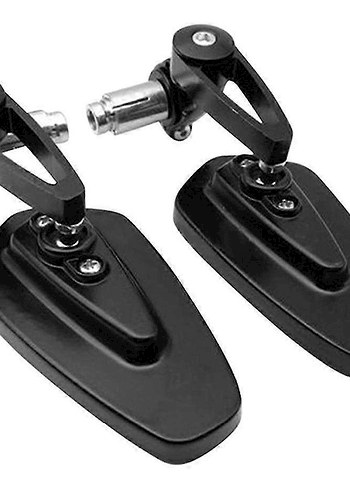 Motosiklet Gidon Ayna Seti siyah Tüm Motorlara Uyumlu - Görsel 5