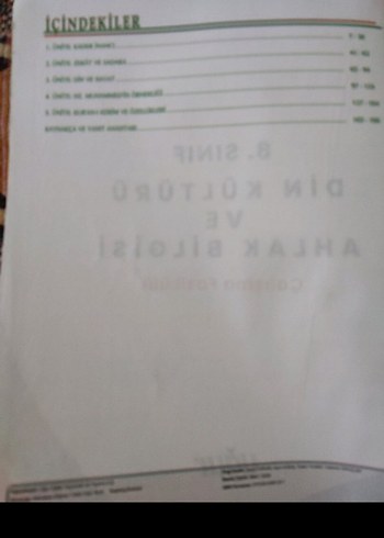 Beden 8. Sınıf Din Kültürü ve Ahlak Bilgisi Çalışma Fasikülü