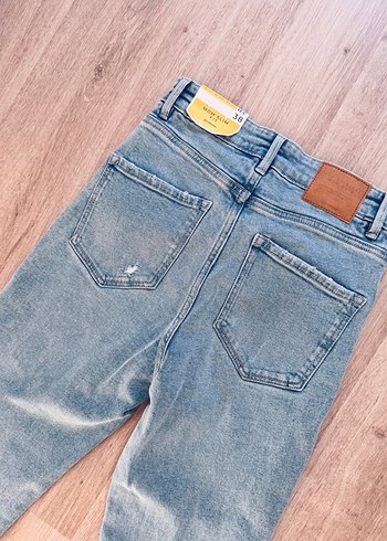 Stradivarius Mavi Kadın Denim Pantolon - Görsel 5